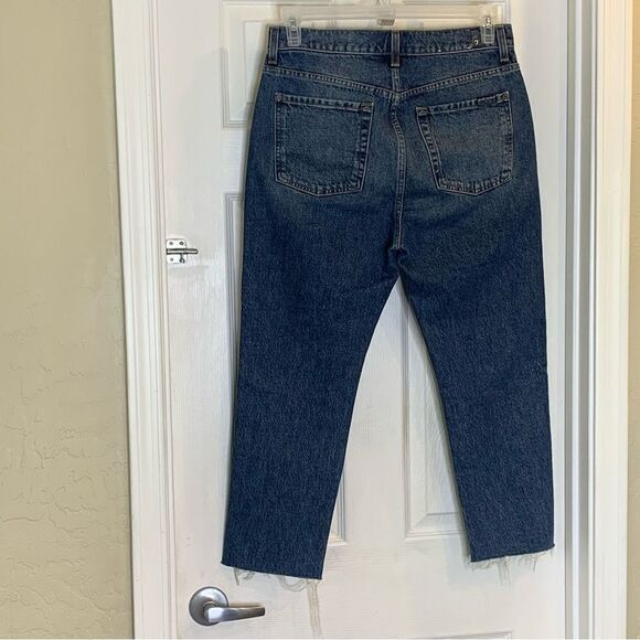 7 Seven For All Mankind Josefina Skinny Boyfriend Jeans Distressed Raw Hem 28 - Picture 5 of 11